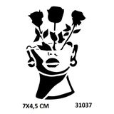 Kadın Çiçektir Yapışkanlı Stencil Süsleme Ve Boyama Kalıbı