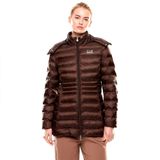 Kadın Çift Yönlü Fermuar Çıkarılabilir Kapüşon Uzun Kol Şişme Kahverengi Mont 7W000685 AF12475-U6063