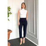 Kadın Cırtlı Havuç Paça Pantolon 8325 - Lacivert - 42