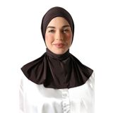 Kadın Çıtçıtlı Bağlamalı Tesettür Hazır Pratik Şal Kahverengi