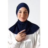 Kadın Çıtçıtlı Bağlamalı Tesettür Hazır Pratik Şal Lacivert