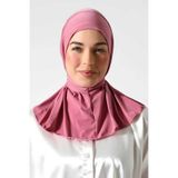 Kadın Çıtçıtlı Bağlamalı Tesettür Hazır Pratik Şal Pembe