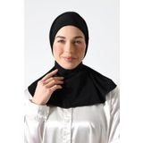 Kadın Çıtçıtlı Bağlamalı Tesettür Hazır Pratik Şal Siyah