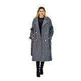 Kadın Çizgili Uzun Kaşe Kaban BGL-ST04118
