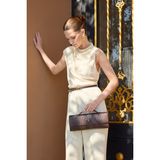 Kadın Clutch Çanta Örgü Dokulu Zarif El Çantası – Aurelia Clutch - Kahverengi
