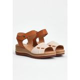 Kadın Comfort Deri Sandalet Bej 2313402Y