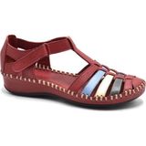 Kadın Comfort Deri Sandalet Bordo 23033319Y