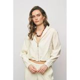 Kadın Comfort Kapüşonlu Fermuarlı Beli Lastikli Crop Ceket