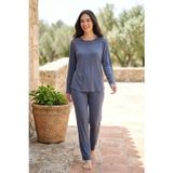 Kadın Dantelli Bambu Viskon Uzun Kollu Mevsimlik Soft Örme Yumuşak Pijama Takımı