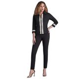 Kadın Dar Kalıp Dokuma Kumaş Dar Paça Siyah Pantolon 25046-PANT-010