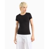 Kadın Dar Kalıp Yuvarlak Yakalı Kısa Kollu Siyah T-Shirt XW001174 AF14668-UC001