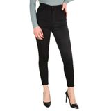 Kadın Dar Paça Likralı Keten Pantolon (Siyah) (Siyah / 50)