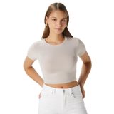 Kadın Deal Lux Touch Yumuşak Doku Crop Bej Bluz S
