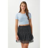 Kadın Deal Lux Touch Yumuşak Doku Crop Mavi Bluz