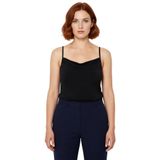Kadın Degaje Yaka İnce Askılı Bluz Polyester Sandy Dokuma%97 Polyester%3 Elastan Ramadan_Siyah-4XL
