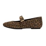Kadın Delicato Babet ADQ-E76 FitFlop DELICATO Suede Leopard Mary Janes