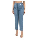 Kadın Denim Geniş Kesim Yüksek Bel Düz Model Mavi Pantolon UA3139D4808-78438