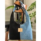 Kadın Denim Omuz Çantası Günlük Kullanım Jean Çanta - N96-Mavi