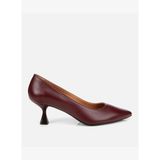 Kadın Deri Bordo Esnek Tabanlı İnce Topuklu Stiletto 01AYH312480A780