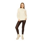 Kadın Deri Görünümlü Skinny Pantolon Brown Kahverengi 34