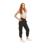 Kadın Deri İçi Velvet Kadife Jogger Siyah Pantolon SİYAH XL