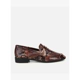 Kadın Deri Kahverengi Yılan Baskılı Klasik Loafer 01AYH323400A480
