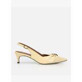 Kadın Deri Sarı Gold Tokalı Arkası Açık Kısa Topuklu Stiletto 01AYH321440A520
