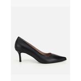 Kadın Deri Siyah İnce Kısa Topuklu Stiletto 01AYH313010A100