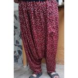 Kadın Desenli Cepli Beli Lastikli Şalvar Pantolon - Standart - Açık Gri - Kırmızı - Beyaz