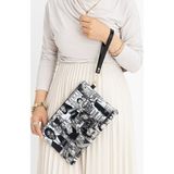 Kadın Desenli Clutch Portföy Çanta - 18*28 - Çok Renkli