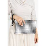 Kadın Desenli Clutch Portföy Çanta - 18*28 - Siyah