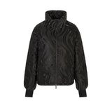 Kadın Desenli Regular Fit Çıkarılabilir Kapüşonlu Uzun Kol Dik Yaka Siyah Mont XW000690 AF16211-FC102