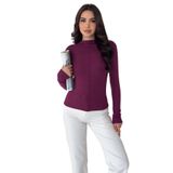 Kadın Dikiş Detaylı Fit Bluz – White Line, MOR, l