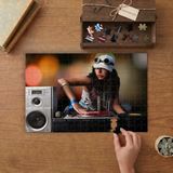 Kadın Dj- Müzik - Eğlence Tasarımı 240 Parça Ahşap Puzzle Ahşap Kutuda MP00739