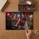 Kadın Dj - Müzik - Eğlence Tasarımı 240 Parça Ahşap Puzzle Ahşap Kutuda MP00754