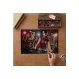 Kadın Dj - Müzik - Eğlence Tasarımı 240 Parça Ahşap Puzzle Ahşap Kutuda MP00754