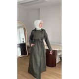 Kadın Düğmeli Trençkot | Kendi Kumaşından Kemerli Model TYC4C4DAFF3A28B5A02AD6A00-Haki