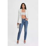 Kadın Düz Kesim Slim Fit %100 Pamuk Mavi Jean Pantolon