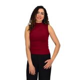 Kadın Düz Renk Vücuda Oturan Askılı Tişört BGL-ST04297 BORDO S