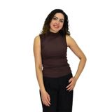 Kadın Düz Renk Vücuda Oturan Askılı Tişört BGL-ST04297 KAHVE M
