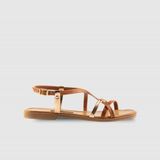 Kadın Düz Sandalet [060141] - Taba