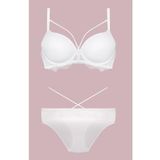 Kadın Ekru Desteksiz Bralet Sütyen Külot Takım, 80B, TYC00207653946-869BST0011588