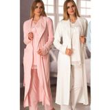 Kadın Ekru Hamile Lohusa Sabahlıklı Pijama Takımı 3'lü Set, XL, HW4034EF-89D0018310900
