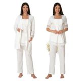 Kadın Ekru Hamile Lohusa Sabahlıklı Pijama Takımı, M, B6034EF-19804IGP253478