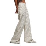 Kadın Ekru Renk 7s5-101 Özel Kumaş%100 Koton Palazzo Fit Tasarım Denim Jean Ekru 38