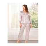 Kadın EKRU Saten Çeyiz Seti 6 Parça Dantelli Sabahlık Gecelik Pijama Şortlu Takım 2XL 8610