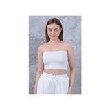 Kadın Ekru Straplez Büstiyer Crop - XS