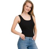 Kadın Elastan Kaşkorse Basic Atlet - Siyah - XS