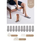 Kadın - Erkek Düz Desen (10'Lu Paket - 10 Çift) Pamuklu Terletmez Babet Çorap