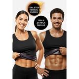 Kadın Erkek Göbek Bel Göğüs Inceltici Sekillendirici Sıkilaştırıcı Dik Duruş Termal Sauna Atlet Korse - 3XL